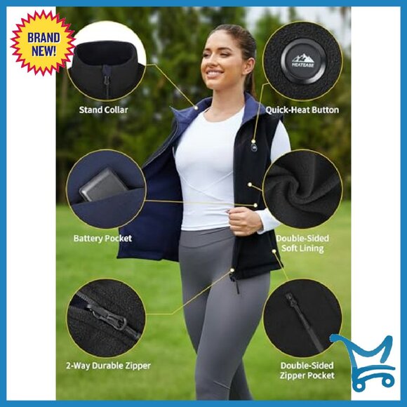 Reversible Heated Fleece Vest with Battery Pack for Outdoor Activities - Picture 7 of 8